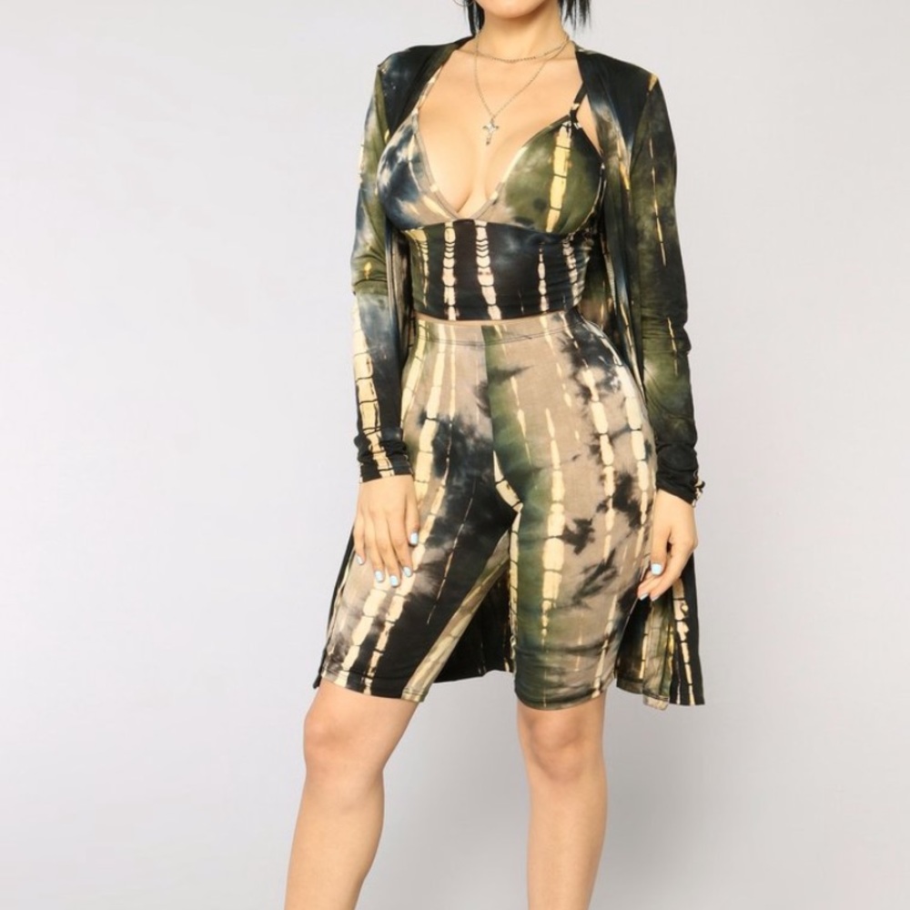 Three piece fashion Nova tie dye set